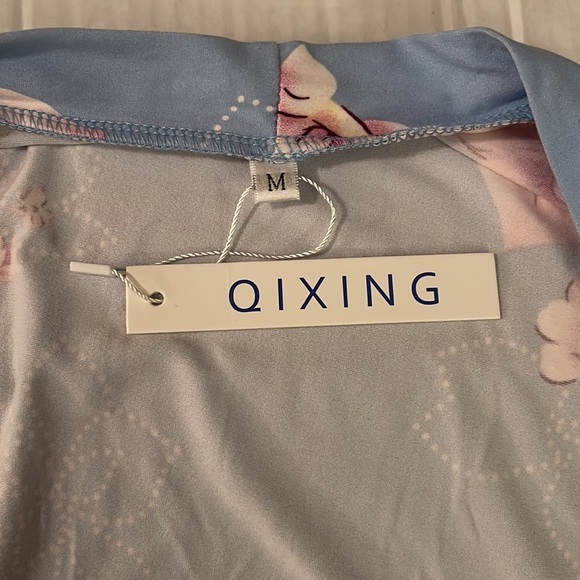 ♻️ New Qixing Blue Pink Purple Floral Kimono Robe Jacket size Medium - Picture 5 of 8